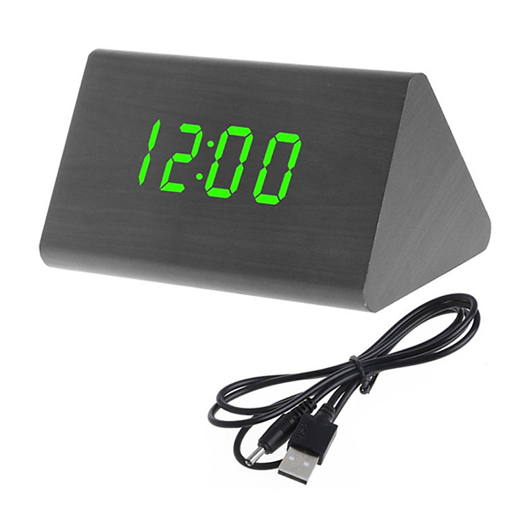 Đồng Hồ Gỗ Báo Thức 1300 (Wood LED Digital Desk Alarm)