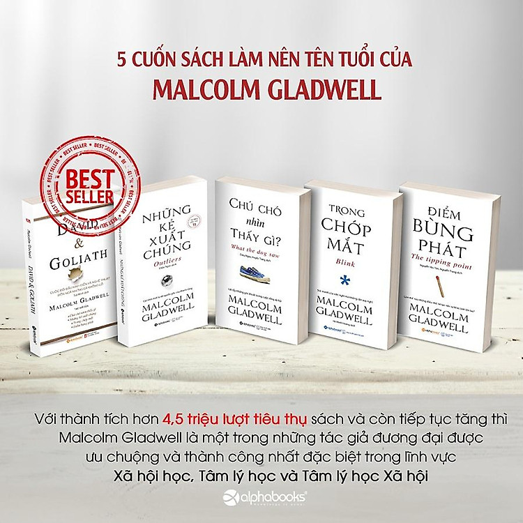 Combo 5 Cuốn Sách Của Tác Giả Malcolm Gladwell: Chú Chó Nhìn Thấy Gì + Điểm Bùng Phát + Đọc Vị Người Lạ + Những Kẻ Xuất Chúng + Trong Chớp Mắt