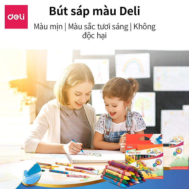 Bút Sáp Nến Deli (12 màu) - Ảnh 2