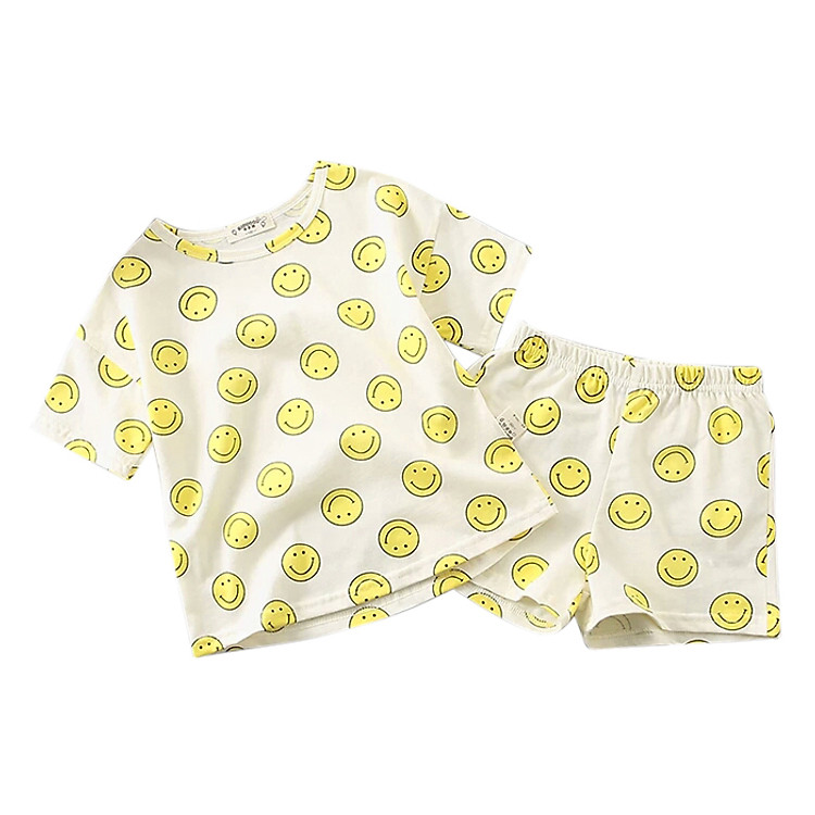 Bộ Đồ Ngắn Bé Gái Bonchop Mặt Cười Icons