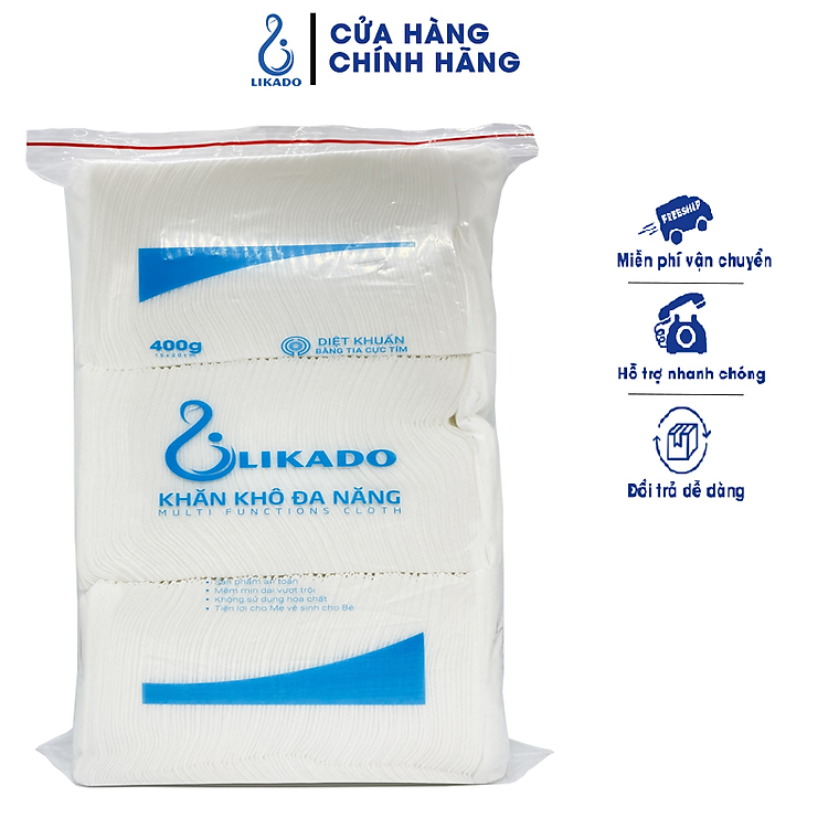 Combo 3 bịch khăn vải likado 400g Giá tốt - Hình ảnh 3