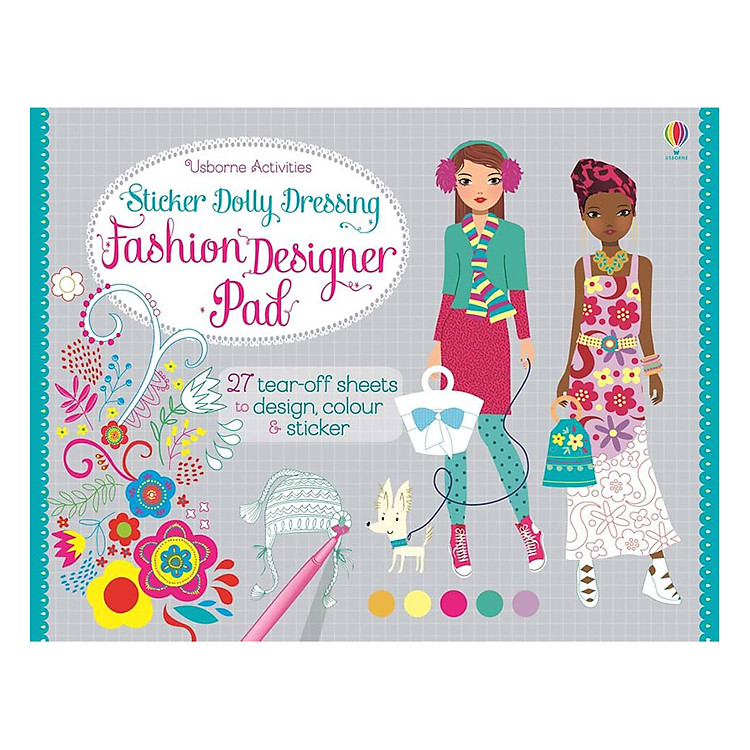 Sách Usborne Sticker Dolly Dressing Fashion Designer Pad