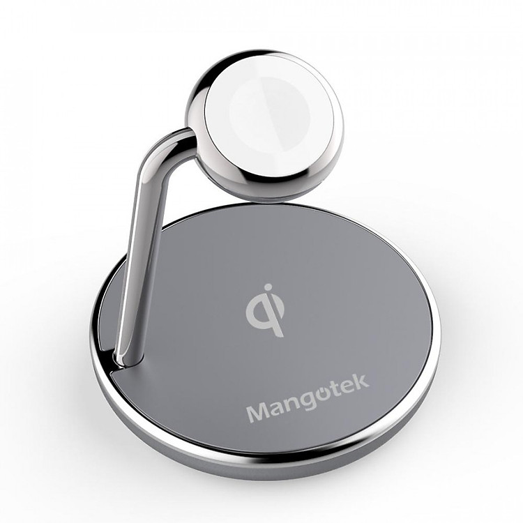 Đế sạc không dây Mangotek cho Apple Watch, Iphone, Airpods chuẩn MFi, chuẩn Qi - Hàng Chính Hãng