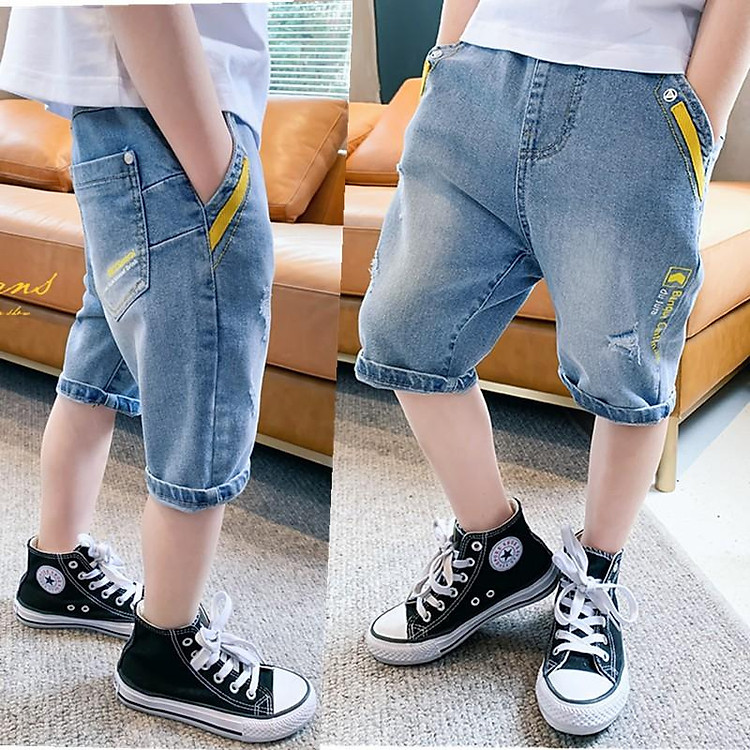 JL10 Size130-160 (15-40kg) Quần jean cho bé trai lớn Thời trang trẻ Em hàng quảng châu - QUẦN BÉ TRAI