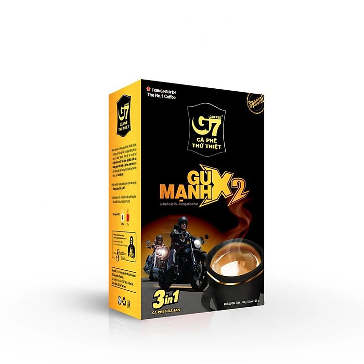 Cà Phê Sữa Hòa Tan G7 3in1 Gu Mạnh X2 - Hộp 12 gói 25gr - Trung Nguyên Legend (Gu mạnh gấp đôi)