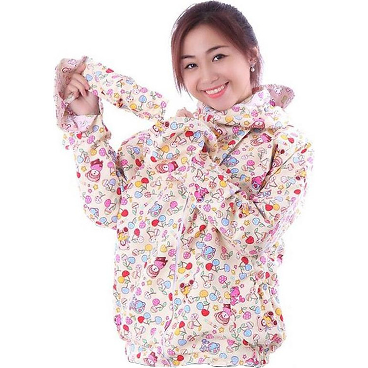 Áo chống nắng vải thô 2 lớp dáng ngắn nữ