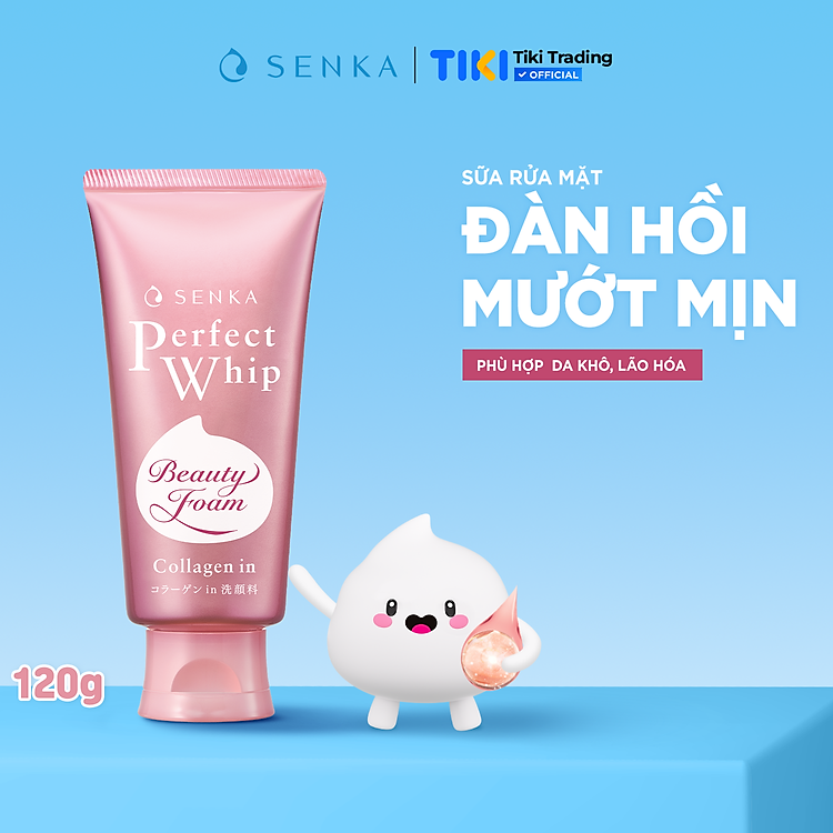 Sữa Rửa Mặt Mịn Và Săn Chắc Da Senka Perfect Whip Collagen In 120G