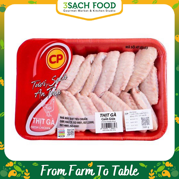 Cánh Giữa Chill CP (Khay 500Gr)