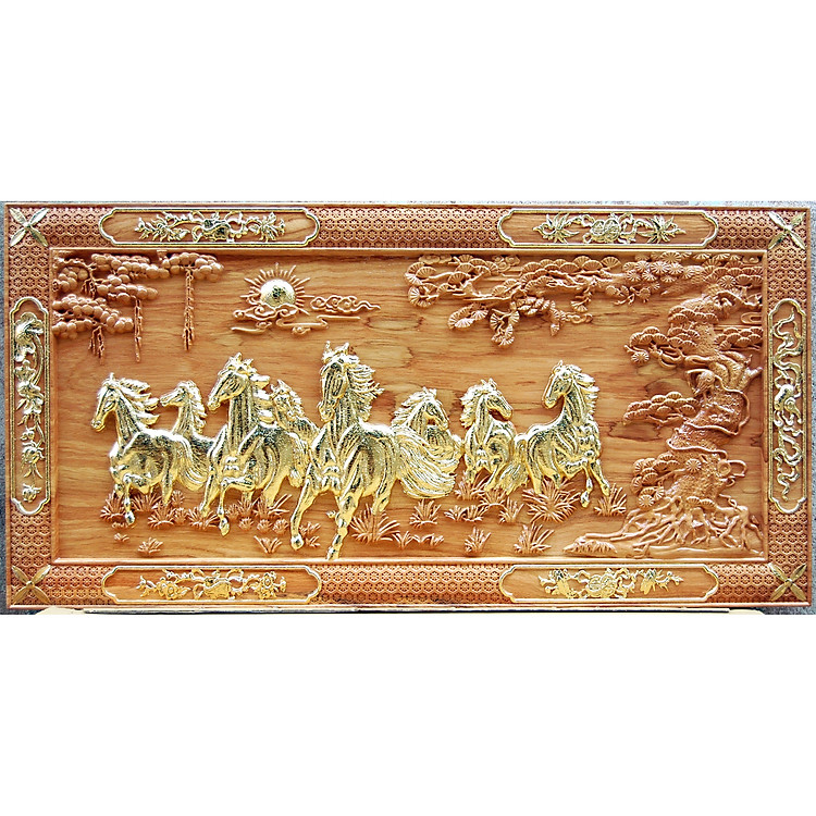 Tranh gỗ gõ đỏ Mã đáo thành công -TG080