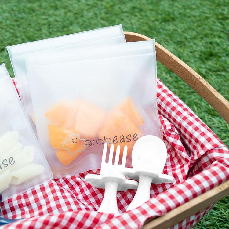 Bộ muỗng nĩa Grabease cho bé - Trắng Chính hãng Tiết kiệm - Hình ảnh 2