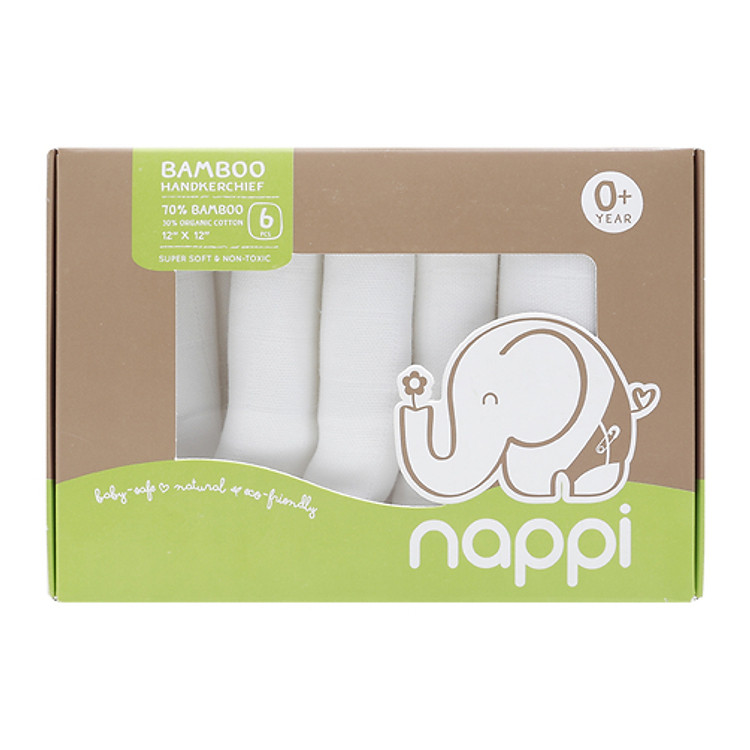 Mua Khăn sữa Nappi Pack 6 - trắng Chính hãng Ưu đãi - Hình ảnh 2