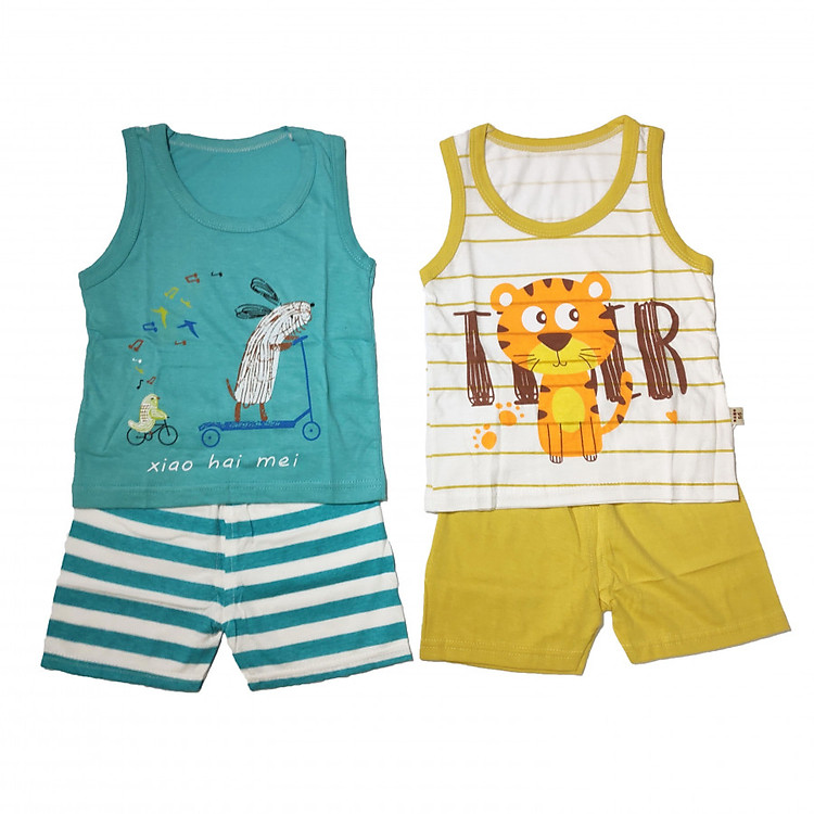 Combo 2 bộ cotton hàng xuất chất đẹp cho bé trai