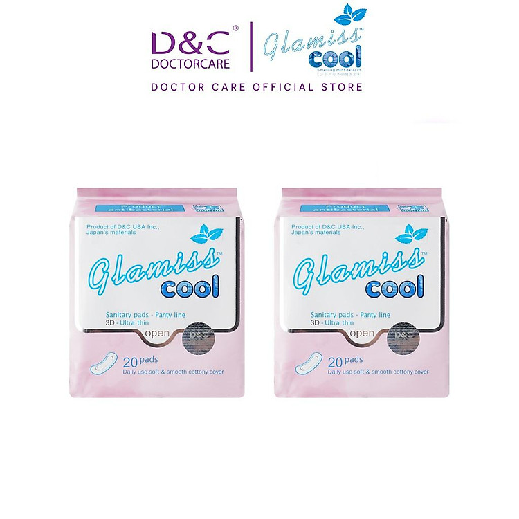 Combo 2 Băng vệ sinh hàng ngày Glamiss Cool ,BVS thảo dược 16cm siêu mát siêu khô thoáng