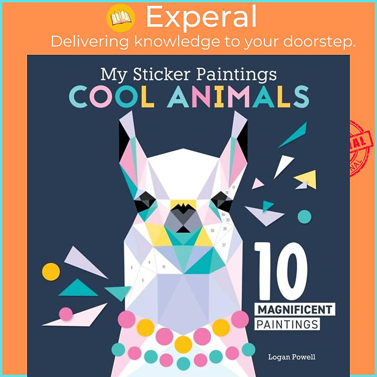 Sách - My Sticker Paintings: Cool Animals - 10 Magnificent Paintings by Logan Powell (UK edition, paperback)