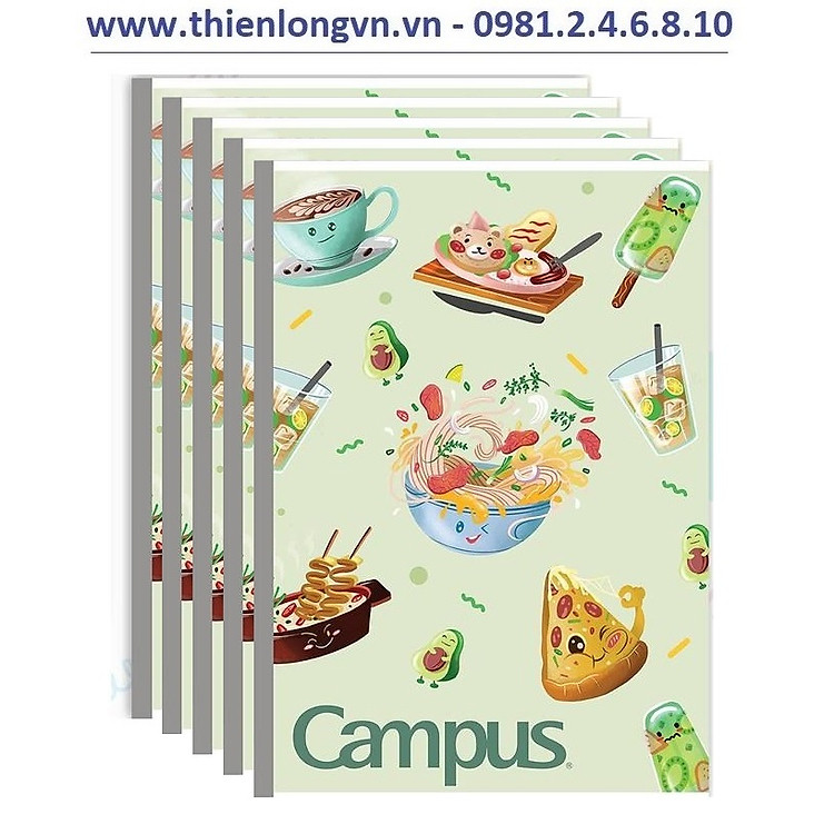 Lốc 5 quyển Vở Kẻ Ngang 120 Trang B5 Campus – Xanh Lá