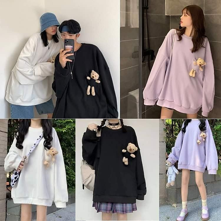 ÁO THUN GẮN GẤU SAU LƯNG FORM RỘNG ẢNH THẬT