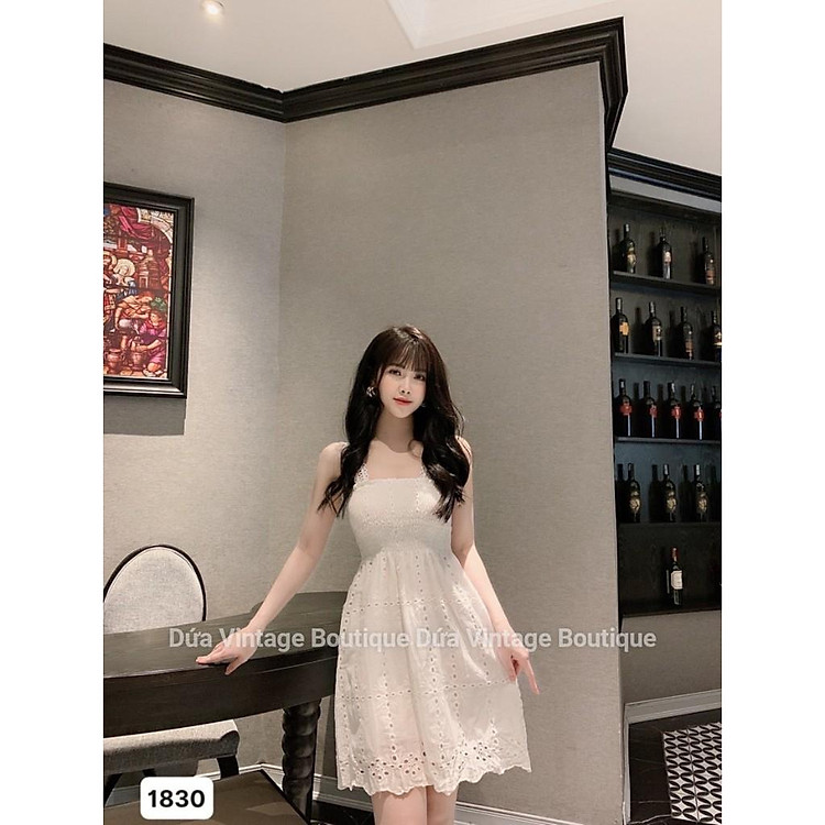 Váy babydoll 2 dây chun ngực 1830