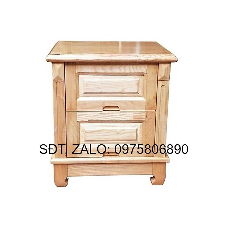 Tủ đầu giường gỗ sồi kiểu 2 ngăn kéo