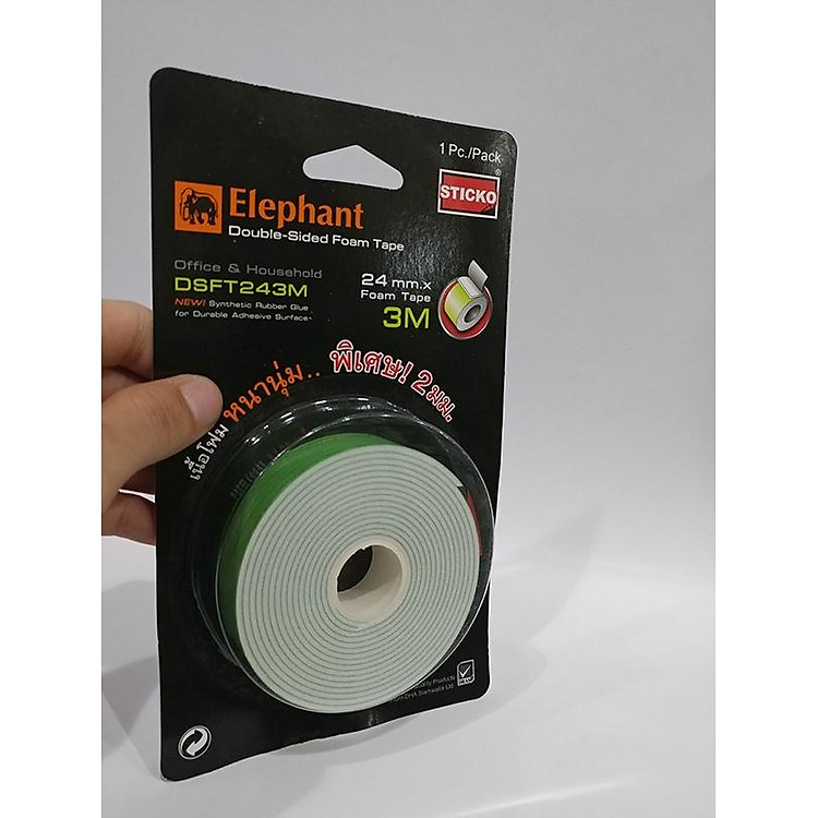 Băng Keo Xốp 2 Mặt Elephant DSFT243M (24mm x 3m) - Ảnh 2