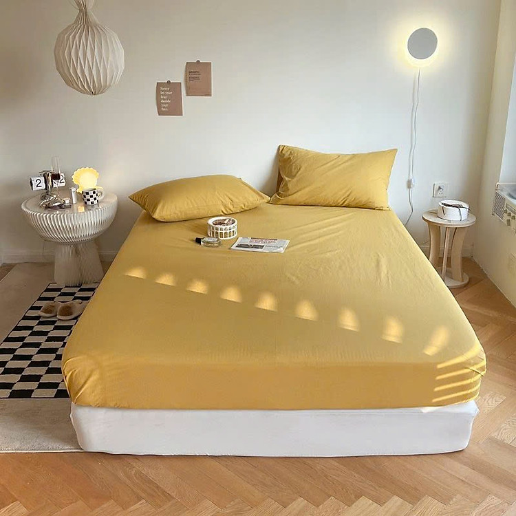 Ga giường cotton tici không vỏ gối LIDACO drap giường trơn 15 màu lựa đủ mọi size nệm