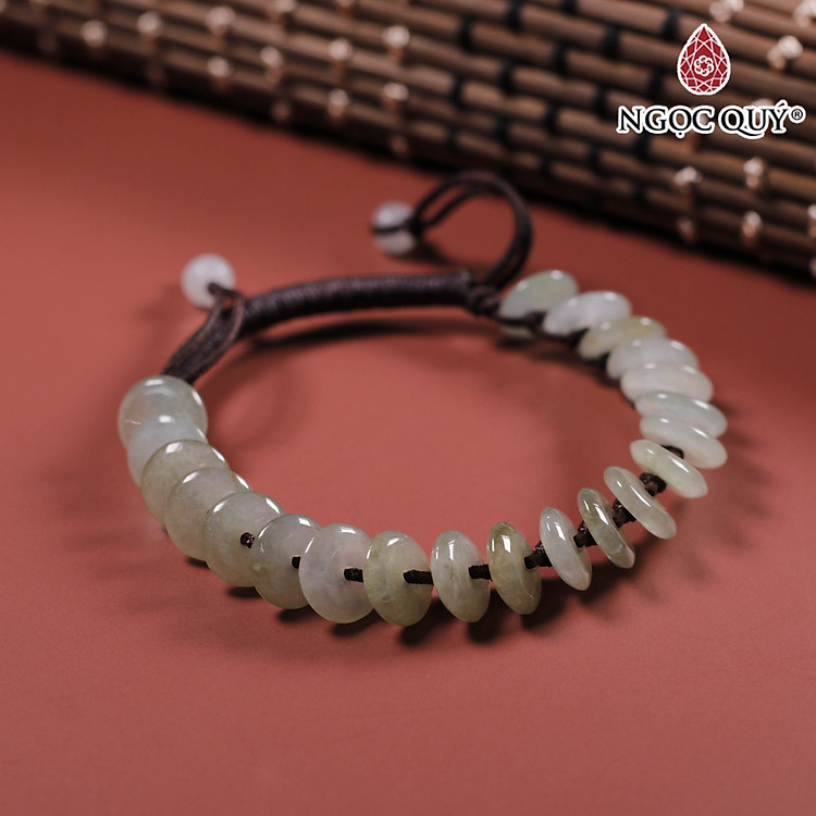 Vòng thắt dây đồng điếu đá cẩm thạch 10mm mệnh hỏa, mộc - Ngọc Quý Gemstones