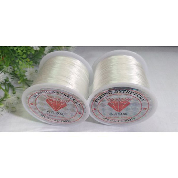2 CUỘN CƯỚC TƠ LỤA DÂY THUN XÂU CHUỖI HẠT, DÂY CHUN,LÀM VÒNG TAY,DÂY CO GIÃN