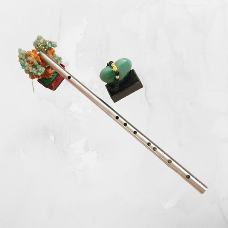 Sáo Inox Tone La Trầm (A4) Cao cấp - Tặng Vòng Đá Tỳ Hưu May Mắn