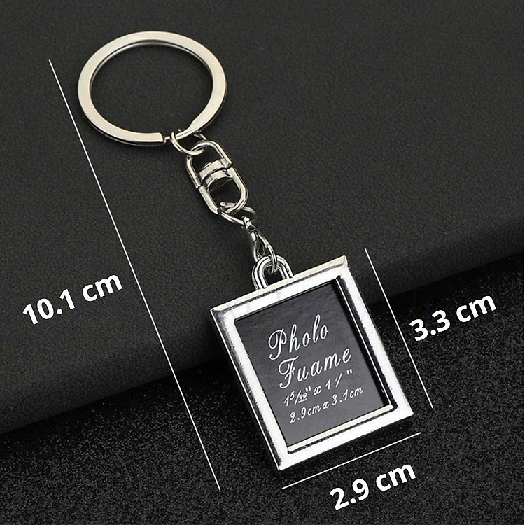 Móc Chìa Khóa Khung Ảnh Mini Hình Trái Tim, Chữ Nhật - Ảnh 3