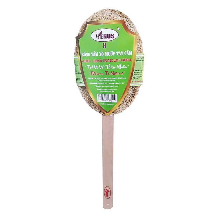 Bông Tắm Xơ Mướp Tay Cầm Venus (Loofah Sponge With Handle)