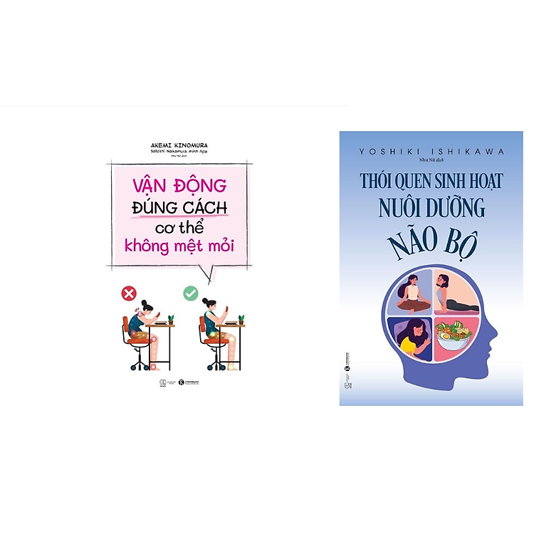 Sách Combo Thói quen sinh hoạt nuôi dưỡng não bộ+Vận động đúng cách cơ thể không mệt mỏi
