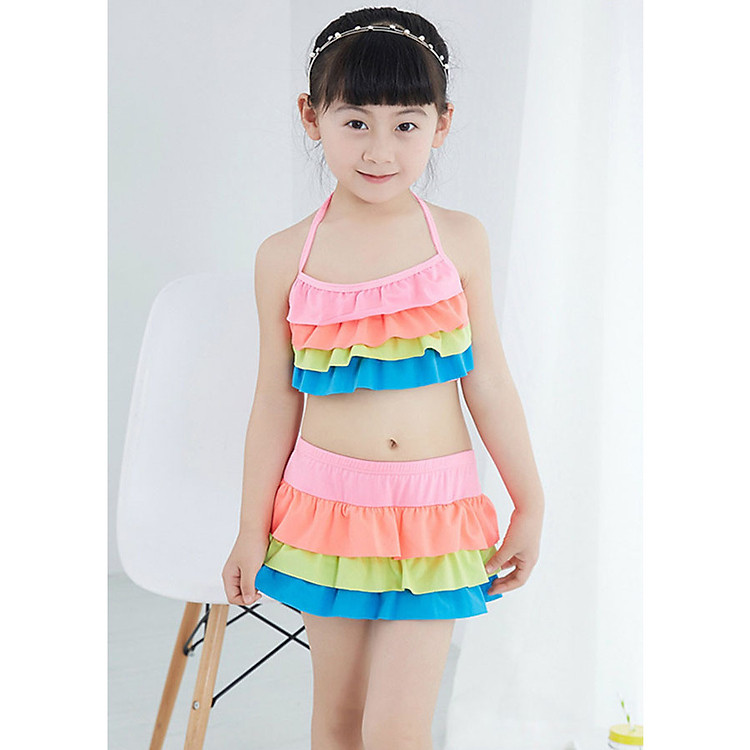 Đồ bơi bé gái hai mảnh sắc màu chất đẹp dễ sử dụng - Morie Fashion