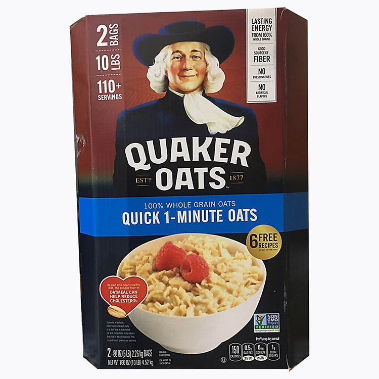 Yến Mạch Quaker Oats Quick - 1 Minute 4.52kg ( Dạng Hạt Cán Vỡ )
