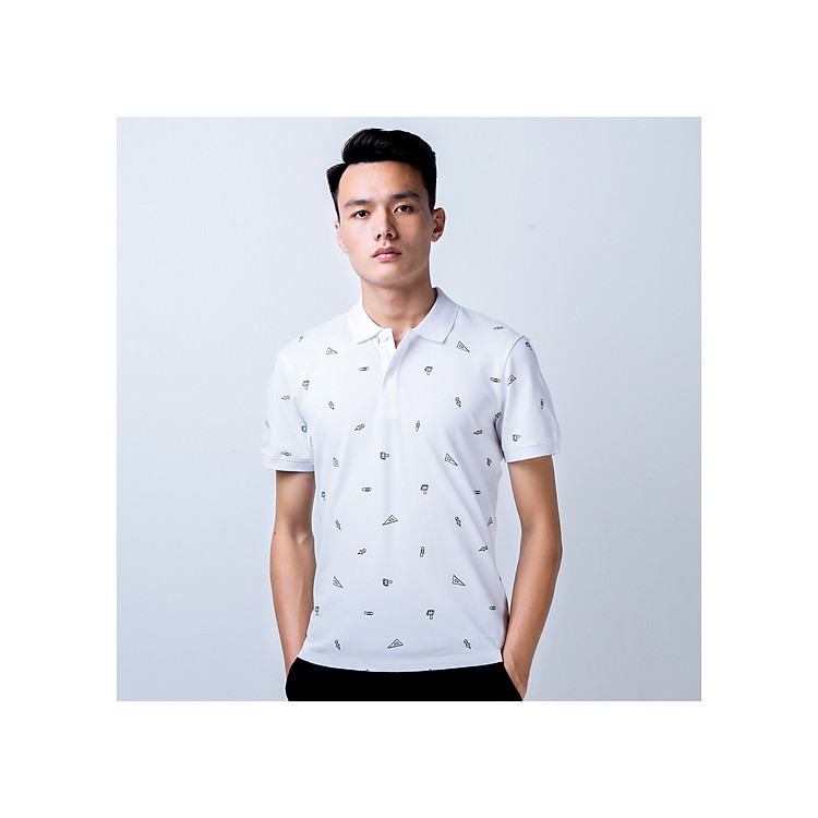 Áo Thun Polo Nam Biluxury Trắng họa tiết