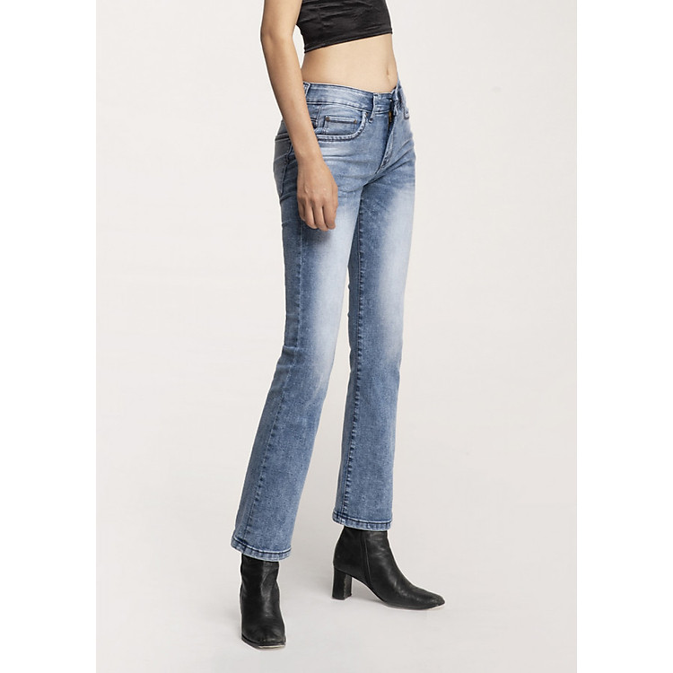 Quần jeans nữ AAA JEANS ống vẩy xanh parakeet Meraki