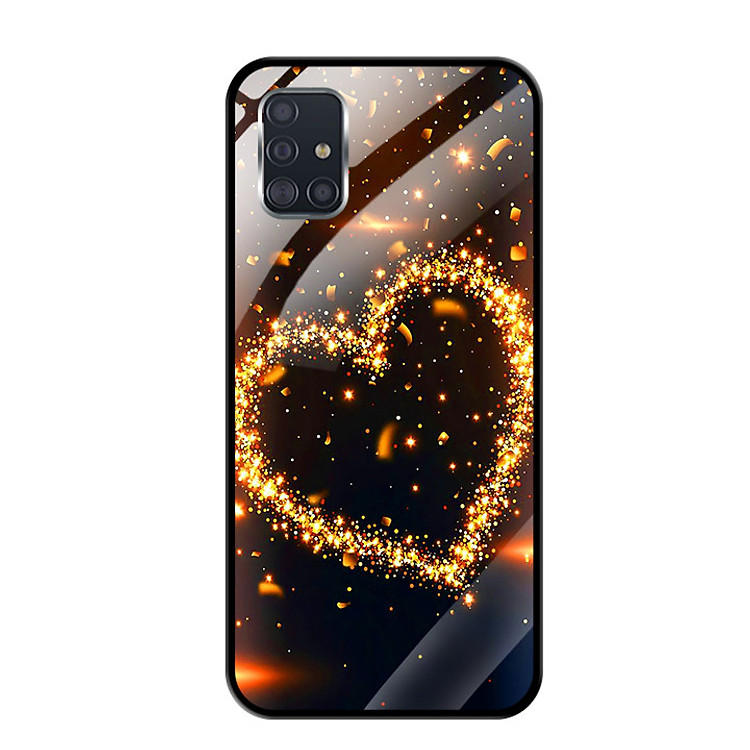 Ốp lưng Kính Cường Lực cho Samsung Galaxy A51 - 0418 HEART09 - Hàng Chính Hãng