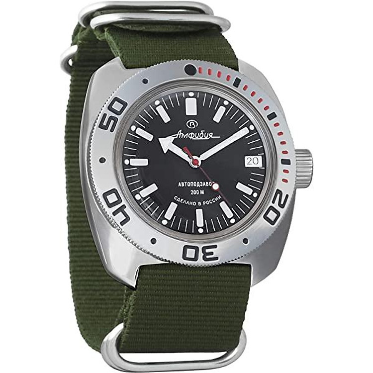Vostok Amphibian Scuba Dude Automatic Mens Wristwatch Self-Winding Military Diver Amphibia Ministry Case Wrist Watch #710662