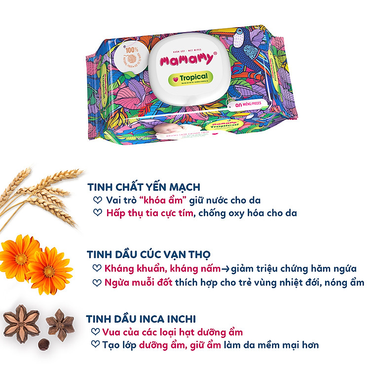 Khăn ướt Mamamy Premium Combo 6 gói Uy tín Giá rẻ - Hình ảnh 2