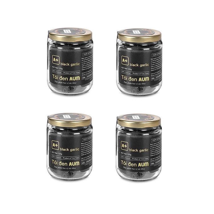 Combo 4 hũ Tỏi đen AUM cô đơn bóc vỏ 125g