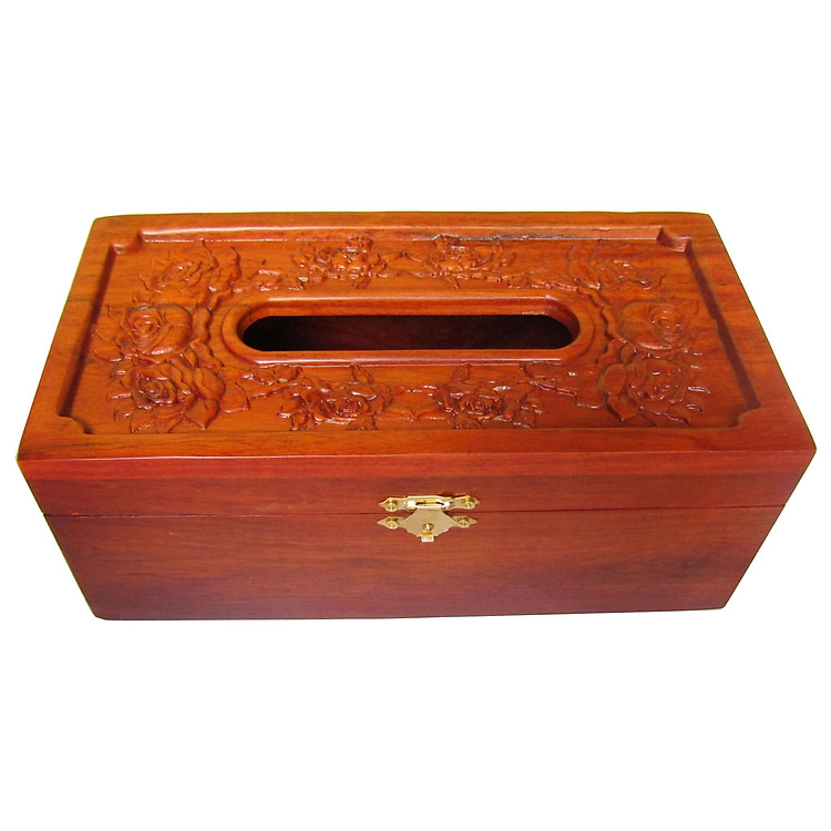 Hộp Đựng Giấy Ăn Hoa Hồng Gỗ Hương MK01 Thêm Lựa Chọn Hộp Trà Hộp Tăm