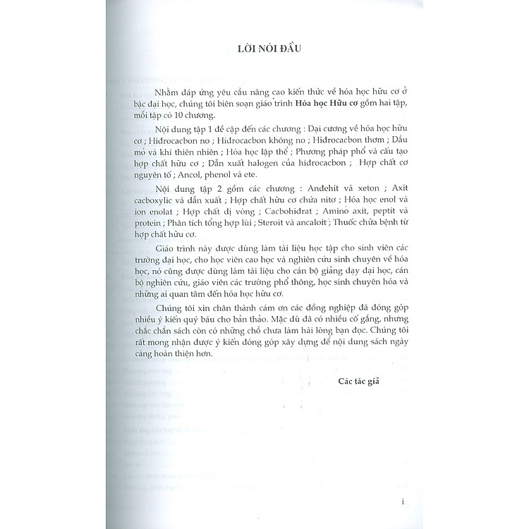 Hoá Học Hữu Cơ, Tập 1 (Tái bản) - Ảnh 3