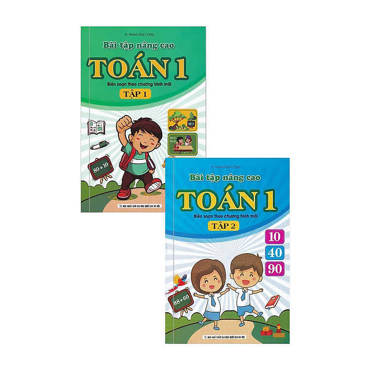 Sách - Bài Tập Nâng Cao Toán Lớp 1 - Combo 2 Tập - Biên Soạn Theo Chương Trình Mới - Khang Việt Book