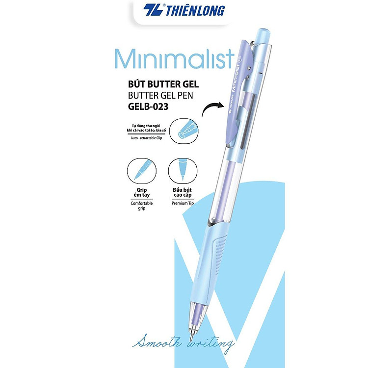 Bút gel Minimalist Butter Gel Thiên Long GELB-023 – Mực xanh