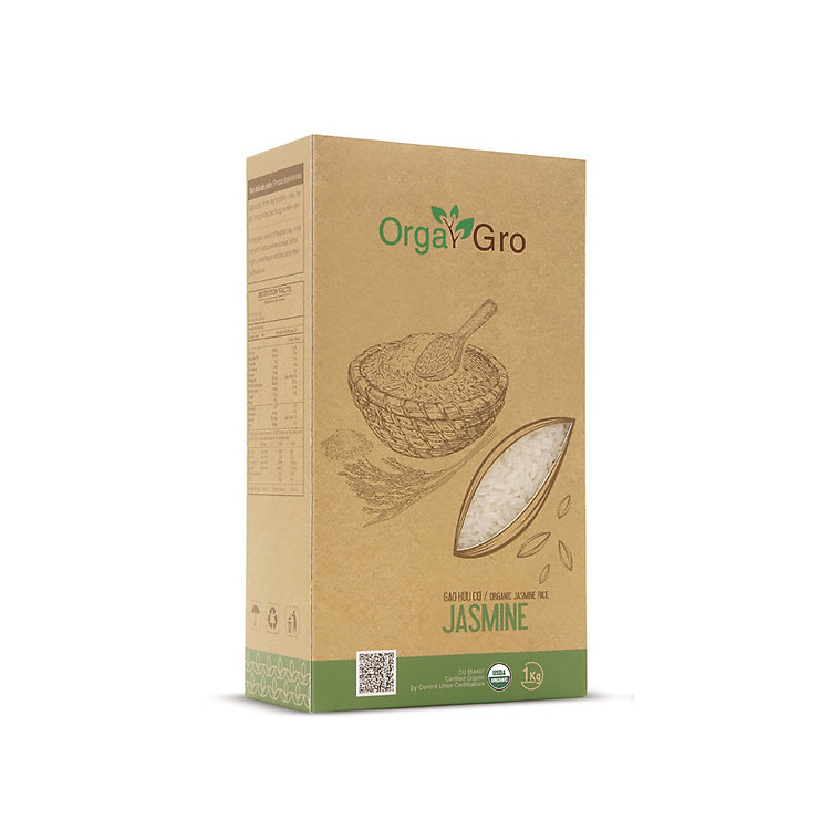 Gạo hữu cơ Jasmine OrgaGro (1kg)