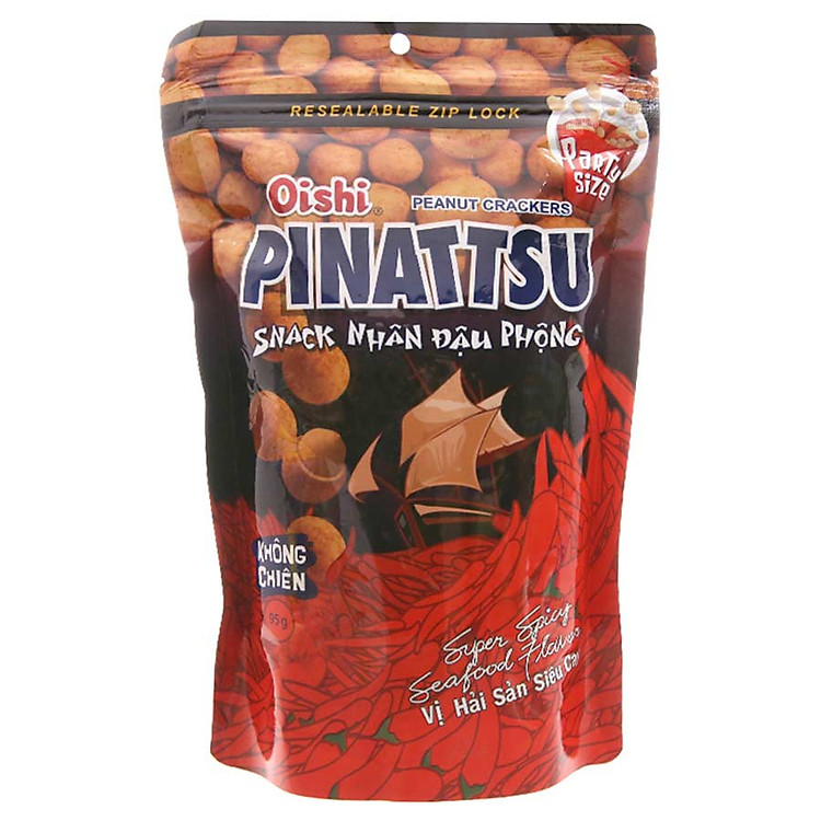 Gói Snack Oishi Đậu Phộng Vị Hải Sản Siêu Cay (95g/Gói)