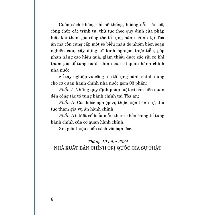 Sổ tay nghiệp vụ công tác tố tụng hành chính (bản in 2024) - Ảnh 3