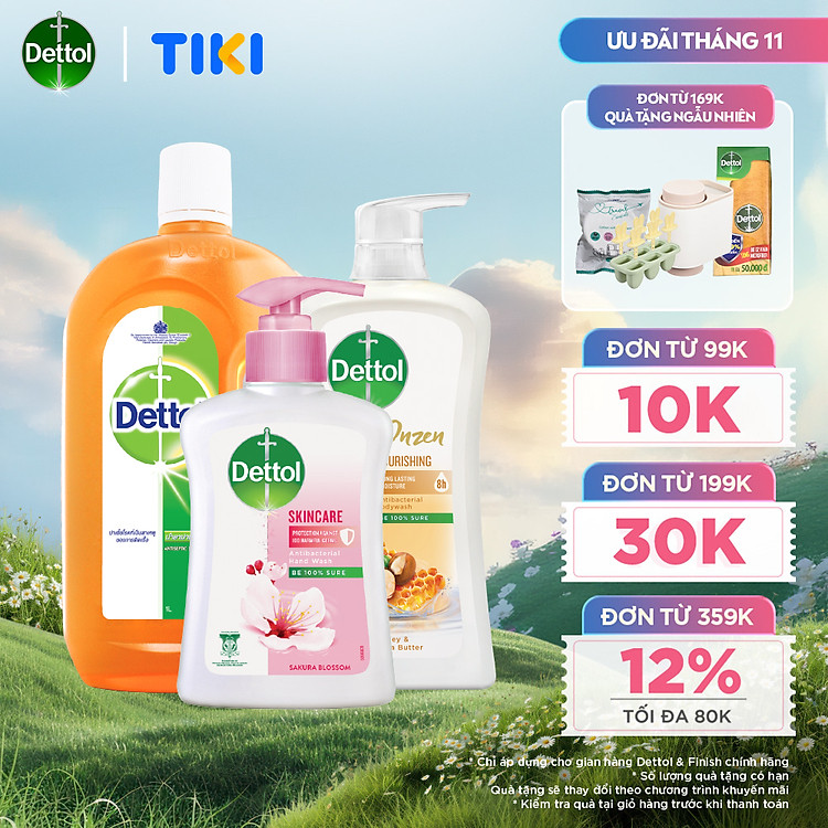 Combo chăm sóc gia đình: Dung dịch diệt khuẩn đa năng 1L + Sữa tắm kháng khuẩn dưỡng thể 950g + Nước rửa tay kháng khuẩn chăm sóc da 250g