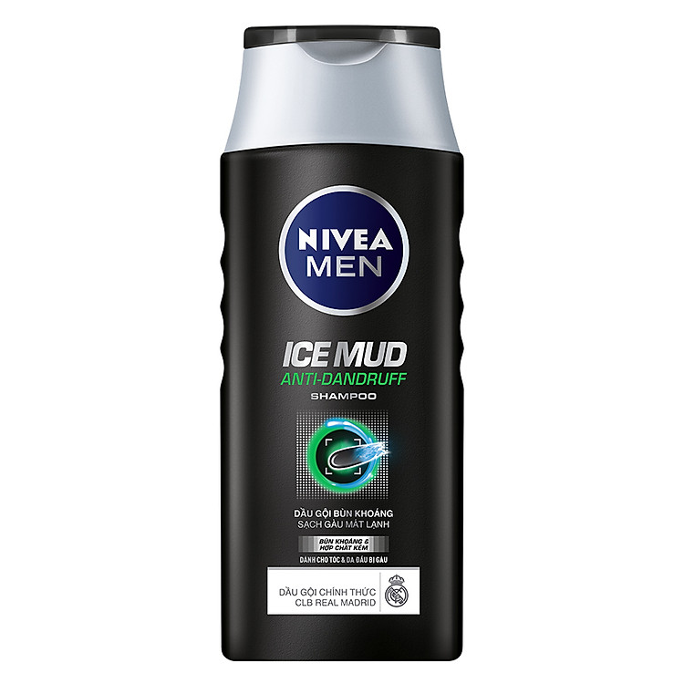 Dầu Gội Bùn Khoáng Nivea Men Sạch Gàu Mát Lạnh 82766 (180ml)
