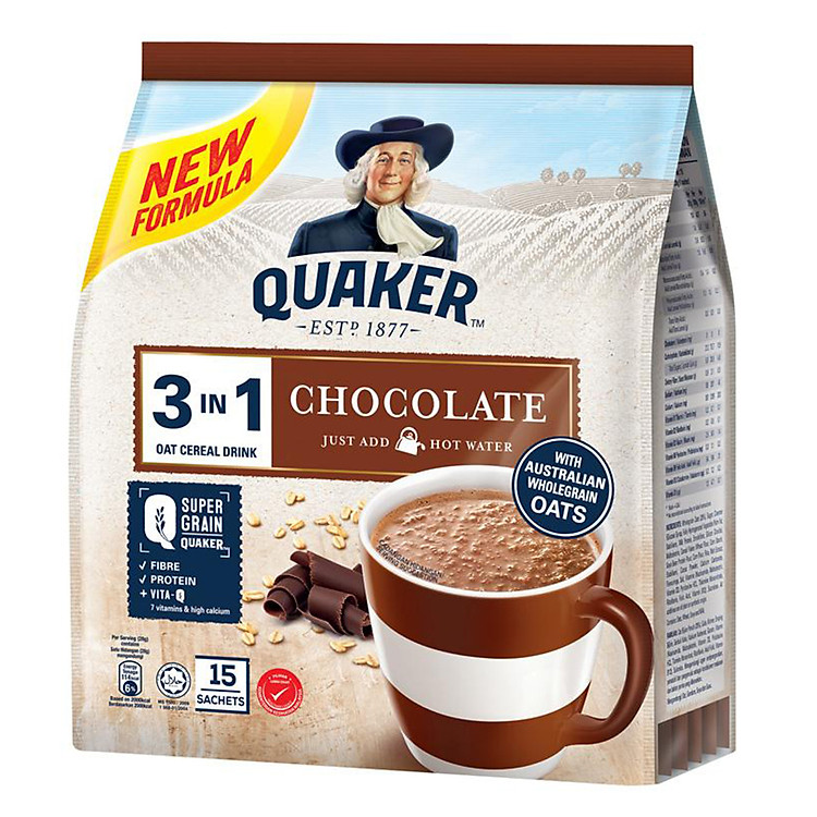 Thức Uống Yến Mạch Quaker 3in1 - Vị Chocolate 420g