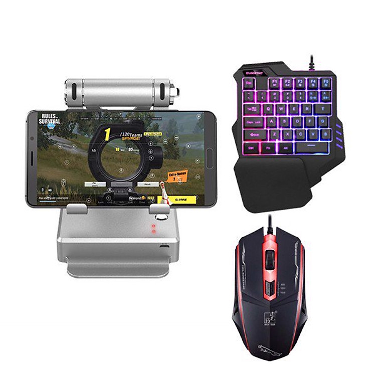 Combo Dock GameSir X1 BattleDock, Chuột Promax 4D, Bàn phím bán cơ Promax P92 chơi PUBG, Rules Of Survival - Hàng chính hãng