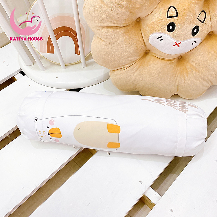 Gối ôm cho bé Katina House 40cm gòn lông vũ êm ái, vải Tencel mềm mát, phù hợp 0-1t